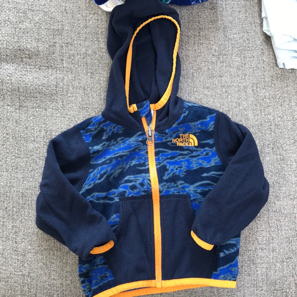 North face blue full zip sweatshirt